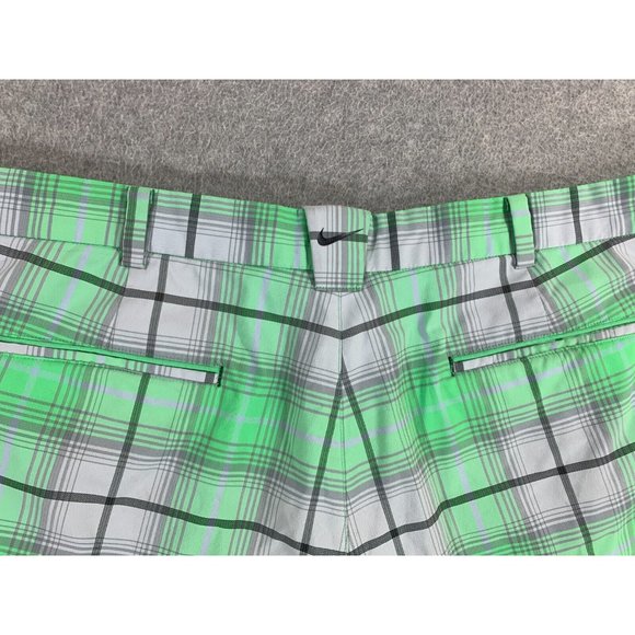 Nike Tour Performance Plaid‎ Dri Fit Golf Shorts (Men's 38) Green - Picture 10 of 11